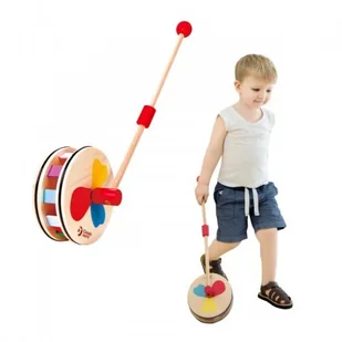 Classic World Kolorowy Tęczowy Pchacz Drewniany Classic World CW2216 - Pchacze - miniaturka - grafika 2