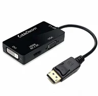 Kable - CABLEDECONN CableDeconn 3 w 1 adapter do wielu kabli, DisplayPort 1.2 na HDMI, 4K, DVI, VGA HDMI 4K - miniaturka - grafika 1