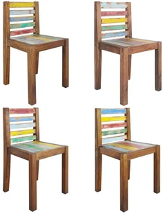 vidaXL Lumarko Krzesła stołowe, 4 szt., lite drewno z odzysku 326180 - Krzesła - miniaturka - grafika 2