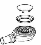 Syfony - Geberit Ceramika Setaplano Syfon brodzikowy do paneli do natrysków bezbrodzikowych biały 154.022.00.1 - miniaturka - grafika 1