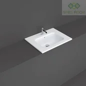 Umywalki - RAK Ceramics Ceramics JOY UMYWALKA WPUSZCZANA & MEBLOWA PROSTOKĄTNA 61X46,5 CM Z OTWOREM BIAŁY POŁYSK JOYDI06101WH - miniaturka - grafika 1