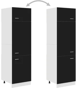 vidaXL Szafka kuchenna, czarna, 60x57x207 cm, płyta wiórowa 802539 - Szafki kuchenne - miniaturka - grafika 4