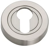 Akcesoria do drzwi - Gamet Szyld z wkładką okrągły nikiel szczotkowany PLT-25-Y-07 - miniaturka - grafika 1