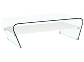Ławy i stoliki kawowe - Unique Vente Ława KELLY hartowane szkło półka pod blatem lakierowana w kolorze białym - miniaturka - grafika 1