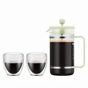 Zaparzacze i kawiarki - Bodum Bistro 1 L Miętowy Zestaw French Press Zaparzacz Do Kawy Tłokowy Plastikowy Z 2 Szklankami O Podwójnych Ściankach - miniaturka - grafika 1