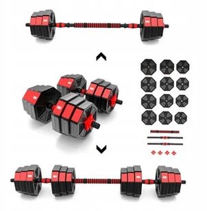 Hms Zestaw Hantli Ze Sztangą 2x10 kg Sztangielka - Hantle i ciężarki - miniaturka - grafika 7