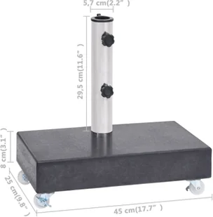 vidaXL Stojak pod parasol, czarny, 45x25x8 cm, granitowy vidaXL - Parasole ogrodowe - miniaturka - grafika 8