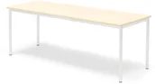 Meble do szkół i przedszkoli - AJ Produkty Stół BORS, 1800x700x720 mm, laminat brzoza, biały - miniaturka - grafika 1