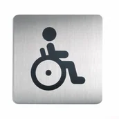 Akcesoria BHP - Durable 495923 DURABLE Tabliczka 150x150 mm symbol: WC-niepełnosprawni srebrny szt. 495923 - miniaturka - grafika 1