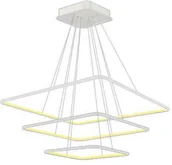 Lampy sufitowe - Mdeco LAMPA wisząca SLIM/000005/3000/W MDECO metalowa OPRAWA kwadratowy ZWIS LED 117W 3000K biurowy biały - miniaturka - grafika 1