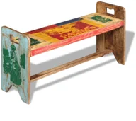 Ławki do przedpokoju - Ławka z drewna odzyskanego Cola 100x30x50 cm - miniaturka - grafika 1