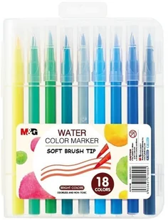 Pisak artystyczny pędzelkowy 1-4 mm wodny 18 kolorów - Przybory szkolne - miniaturka - grafika 2