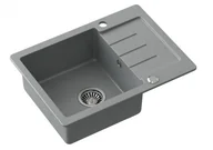 Zlewozmywaki - STEINER JOHNNY 116 szary ze stalowym odpływem - miniaturka - grafika 1