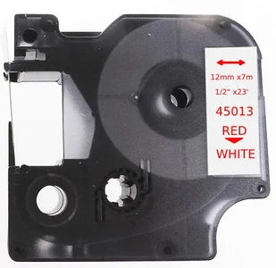 Dymo WOJTAP Taśma zamiennik do drukarek D1 śr. 12 mm (czerwony na białym) DYMO12 - Etykiety do drukarek - miniaturka - grafika 5