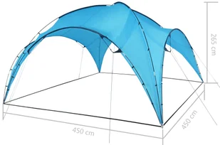 vidaXL Namiot imprezowy, łuk, 450x450x265 cm, jasnoniebieski - Namioty - miniaturka - grafika 6