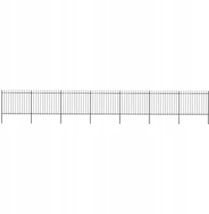 Vidaxl z prętów z grotami, stalowe, 11,9 x 1,5 m, czarne - Ogrodzenia - miniaturka - grafika 2