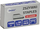 Zszywki - TAURUS Zszywki 26/6 cynkowe (1000) - miniaturka - grafika 1
