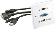 Gniazdka elektryczne - Lindy 60220 Moduł ścienny VGA HDMI USB 3.5mm jack stereo LY-60220 - miniaturka - grafika 1