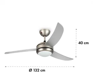 Klarstein El Paso, wentylator sufitowy, 52 trzonek E27, 3 śmigła srebrny VTS6-El Paso silver - Wentylatory sufitowe - miniaturka - grafika 7