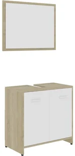 vidaXL vidaXL 3-częściowy zestaw mebli łazienkowych, biel i dąb sonoma, płyta 8720286166222 - Meble łazienkowe - miniaturka - grafika 7