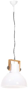VidaXL Industrialna lampa wisząca, 25 W, biała, okrągła, 40 cm, E27 320538 - Lampy sufitowe - miniaturka - grafika 6