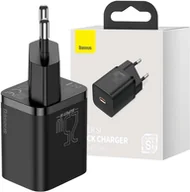 Ładowarki do telefonów - Baseus Ładowarka sieciowa zasilacz Super Si USB-C Type C PD 25W Czarna 6932172603724 - miniaturka - grafika 1