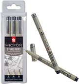Akcesoria kreślarskie - Talens Sakura Pigma Micron, cienkopisy czarne, 3 sztuki - miniaturka - grafika 1