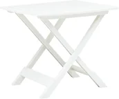 Stoły ogrodowe - vidaXL Składany stolik ogrodowy, biały, 79x72x70 cm, plastik - miniaturka - grafika 1