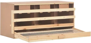 VidaXL Gniazdo dla kur, 3 przegrody, 96x40x45 cm, lite drewno sosnowe - Akcesoria do hodowli zwierząt - miniaturka - grafika 5