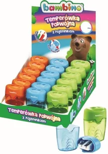 St. Majewski Temperówka z dwoma otworami, Bambino, - Przybory szkolne - miniaturka - grafika 2