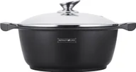 Garnki - Royalty Line 20 cm Garnek z Powłoką Marmurową + Pokrywka / RL-BS20M BLACK / 02-060 0702668481336 - miniaturka - grafika 1