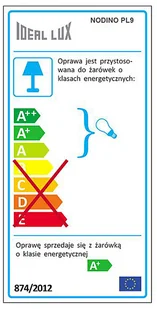 IDEAL LUX Lampa Sufitowa Nodino Pl9 Bianco 149622 Średnica 83,0 Wys. 47,5 - Lampy sufitowe - miniaturka - grafika 3