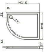 Brodziki prysznicowe - New Trendy Maxima Ultra 100x80x5,5 biały B-0334 - miniaturka - grafika 1