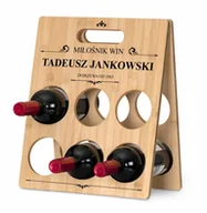 Stojaki na wino - Murrano Drewniany stojak na wino z nadrukiem na prezent dla winiarza na SDW-012 - miniaturka - grafika 1