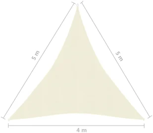 VidaXL Żagiel przeciwsłoneczny, 160 g/m, kremowy, 4x5x5 m, HDPE 311206 VidaXL - Parasole ogrodowe - miniaturka - grafika 6