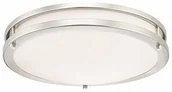 Lampy sufitowe - Westinghouse Lighting 64012 40 cm ściemniana lampa sufitowa LED do wnętrz, szczotkowany nikiel z białym akrylowym kloszem - miniaturka - grafika 1