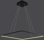 Lampy sufitowe - Mdeco LAMPA wisząca MDECO SLIM/000007/4000/B kwadratowa OPRAWA metalowa ramka LED 40W 4000K zwis czarny - miniaturka - grafika 1