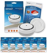 Czujniki czadu, dymu, gazu - Nemaxx czujnik dymu M1-Mini na baterie litowe typu DC3V, wg norm DIN EN14604, srebrny, biały, złoty - miniaturka - grafika 1