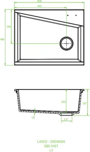 Laveo Grenada szary 1-komorowy ( SBG 510T ) - Zlewozmywaki - miniaturka - grafika 2