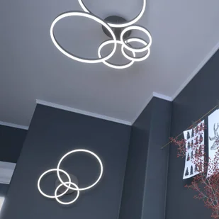 Wofi Lampa sufitowa LED Vaasa, ściemniacz, szara - Lampy sufitowe - miniaturka - grafika 4