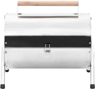 vidaXL Przenośny grill węglowy, stal nierdzewna, podwójny ruszt - Grille - miniaturka - grafika 5