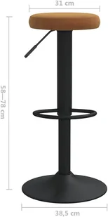 vidaXL Lumarko Stołki barowe, 2 szt., brązowe, tapicerowane aksamitem 333141 - Taborety i hokery - miniaturka - grafika 7