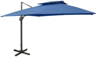 Parasole ogrodowe - vidaXL Parasol wiszący z podwójną czaszą, 300x300 cm, lazurowy 312378 - miniaturka - grafika 1