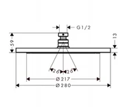 Deszczownice - Hansgrohe Croma Deszczownica 28 cm biały mat 26221700 - miniaturka - grafika 1