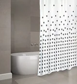 Zasłony prysznicowe - MSV cotexsa by MSV Premium Anti-przeciw pleśni materiałowa zasłona prysznicowa  anty-bakteryjne, można prać w temperaturze °, 100% wodoszczelna, z 12 pierścieni do zasłony prysznicowej  poliester, "thika" - miniaturka - grafika 1