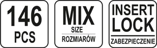 Yato 146 SZT NAKRĘTĘK METRYCZNYCH Z ZABEZPIECZENIEM. MIX YT-06774 YT-06774 - Śruby i nakrętki - miniaturka - grafika 4