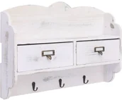 Wieszaki i stojaki - vidaXL Wieszak ścienny na płaszcze, biały, 50x10x34 cm, drewniany - miniaturka - grafika 1