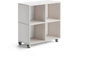 Meble do szkół i przedszkoli - AJ Produkty Szafka z przegrodami RICO, na kółkach, 4 przegrody, 800 mm, biały - miniaturka - grafika 1
