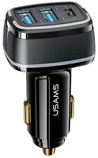 USAMS Ład. sam. 2xUSB+1xUSB-C C24 80W (only head) Fast Charge czarny/black CC126TC01 (US-CC126) - Ładowarki samochodowe - miniaturka - grafika 3