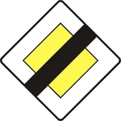 Wyposażenie miejsc publicznych - Znak drogowy informacyjny D-2 Koniec drogi z pierwszeństwem - miniaturka - grafika 1